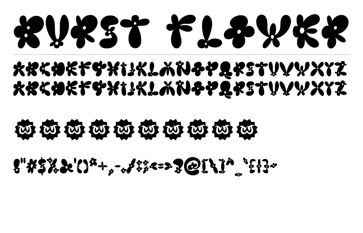 Burst Flower Font preview