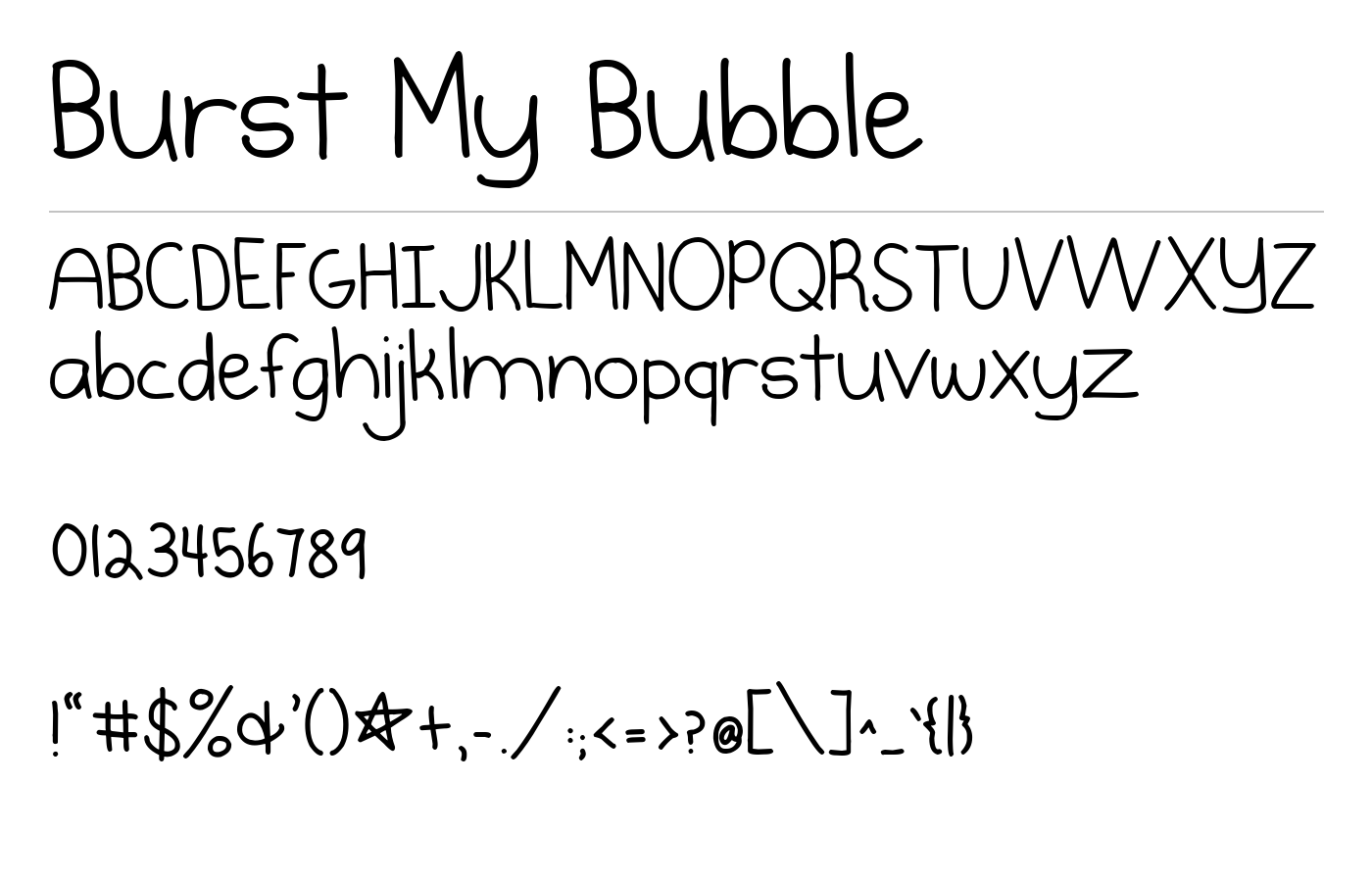 Burst My Bubble Font preview