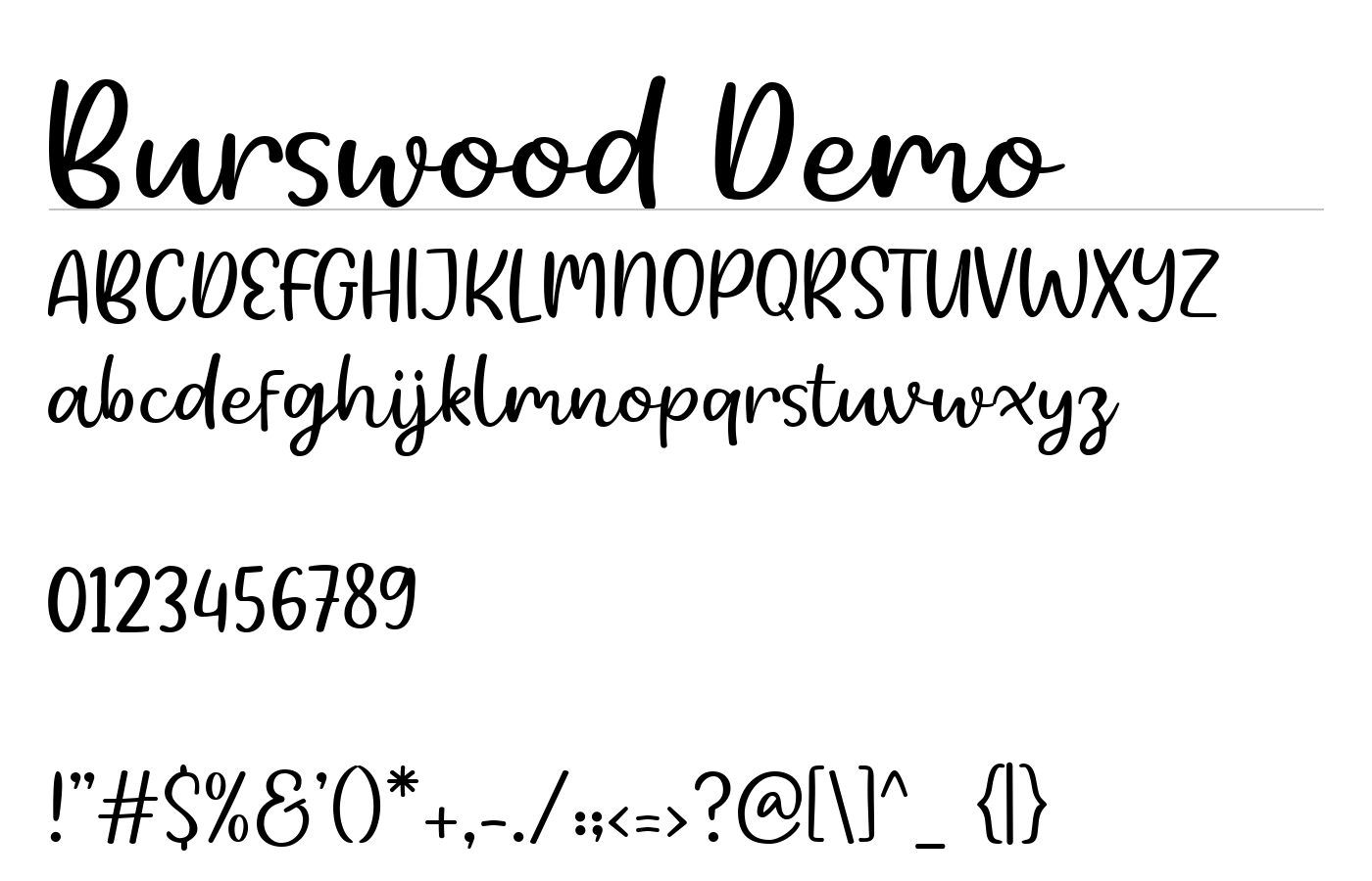Burswood Demo Font preview