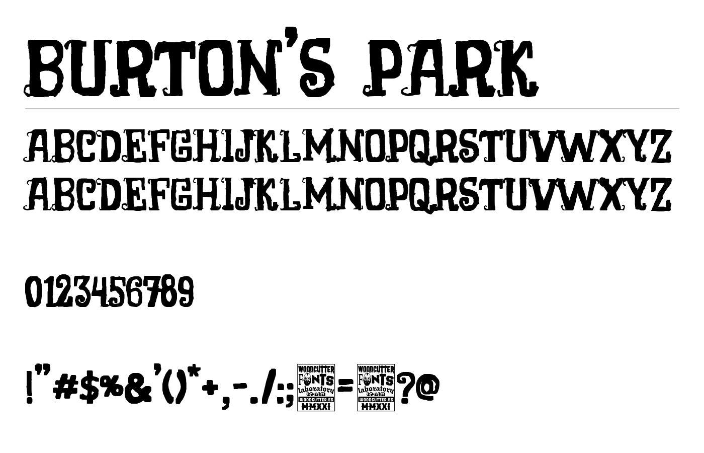 Burton's Park Font preview