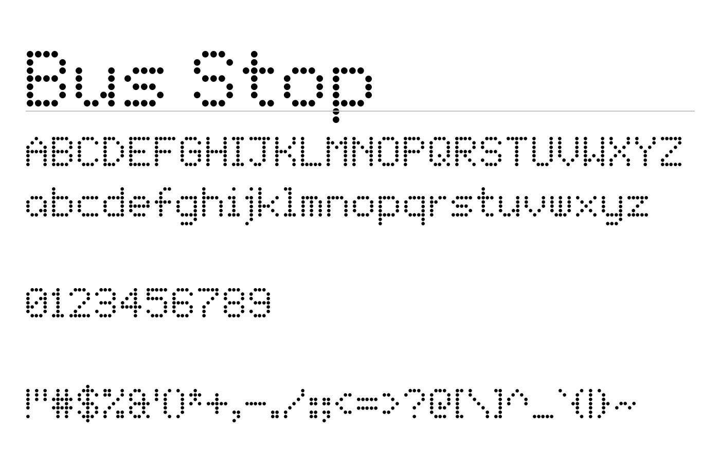 Bus Stop Font preview