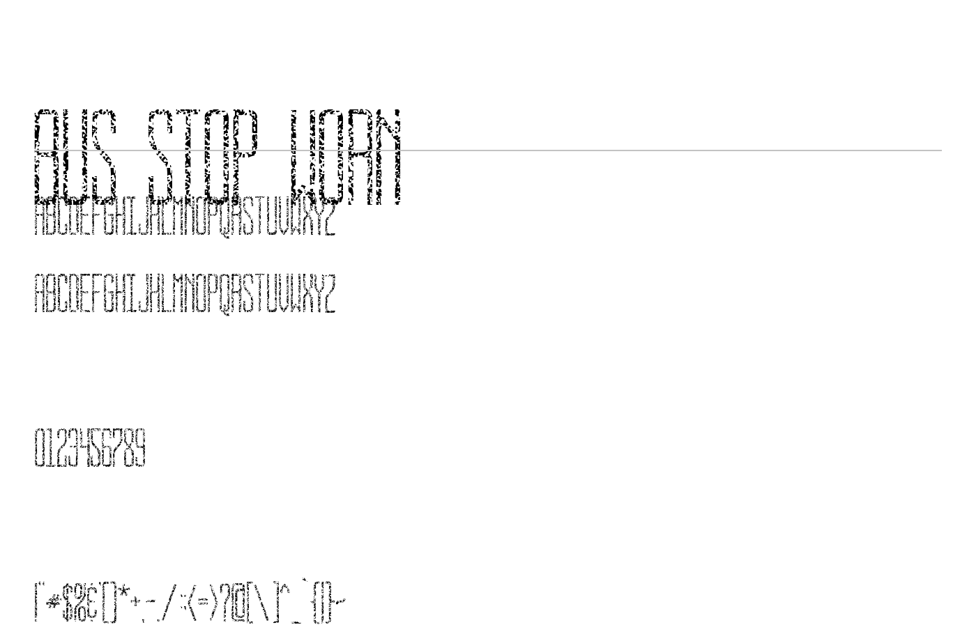 BUS STOP WORN Font preview