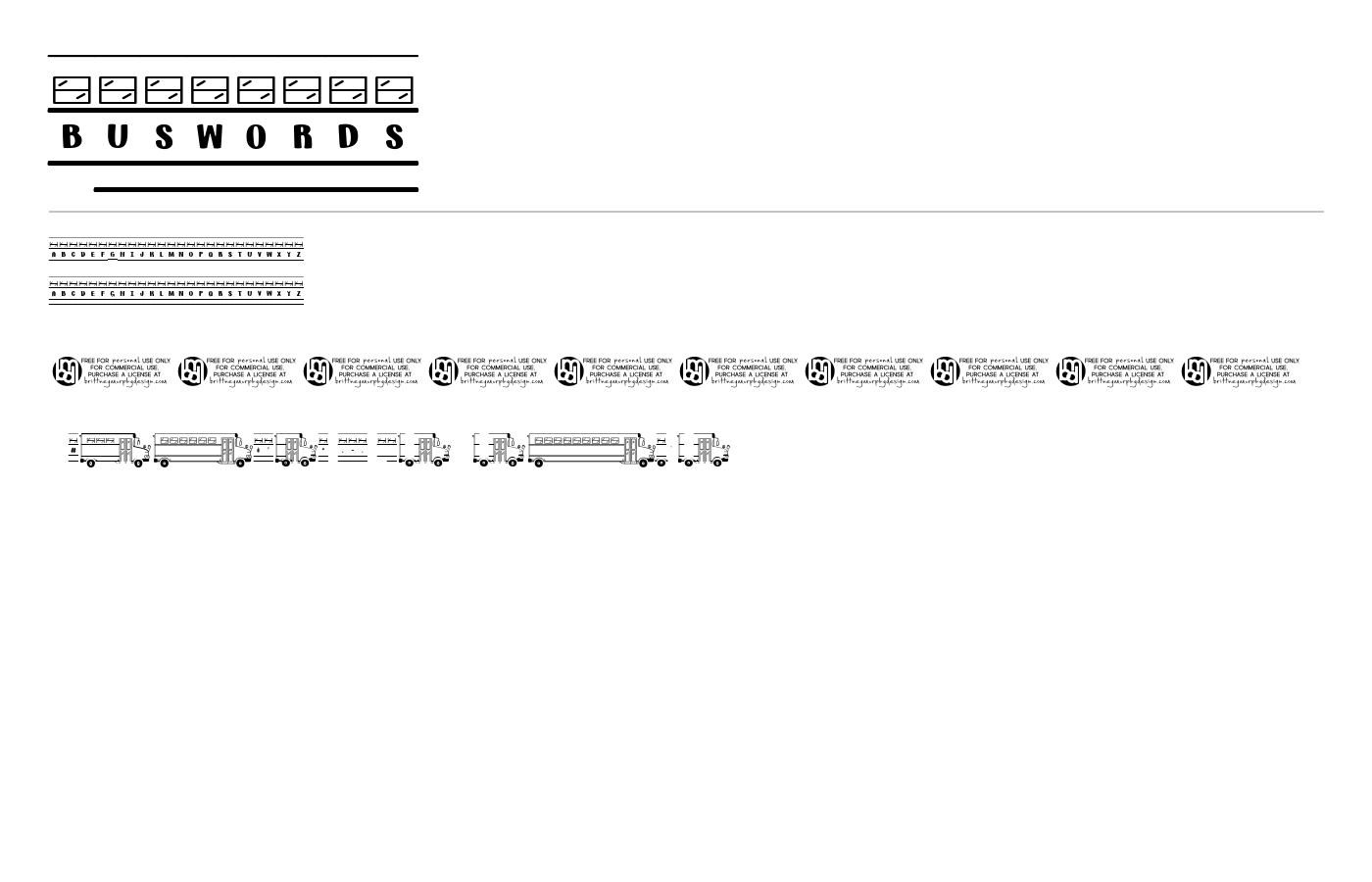 Buswords Font preview