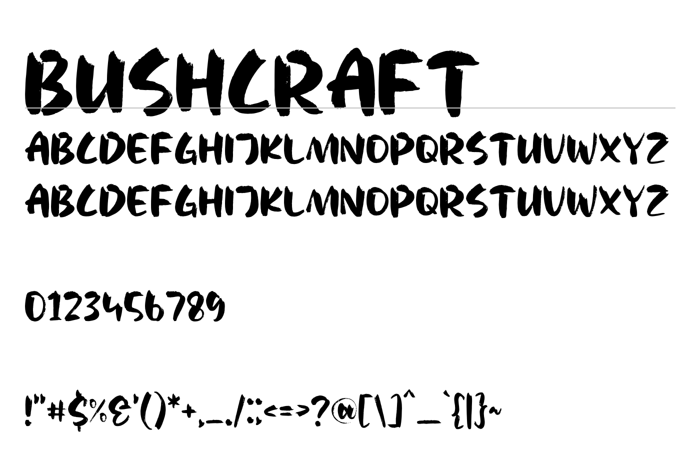 Bushcraft Font preview