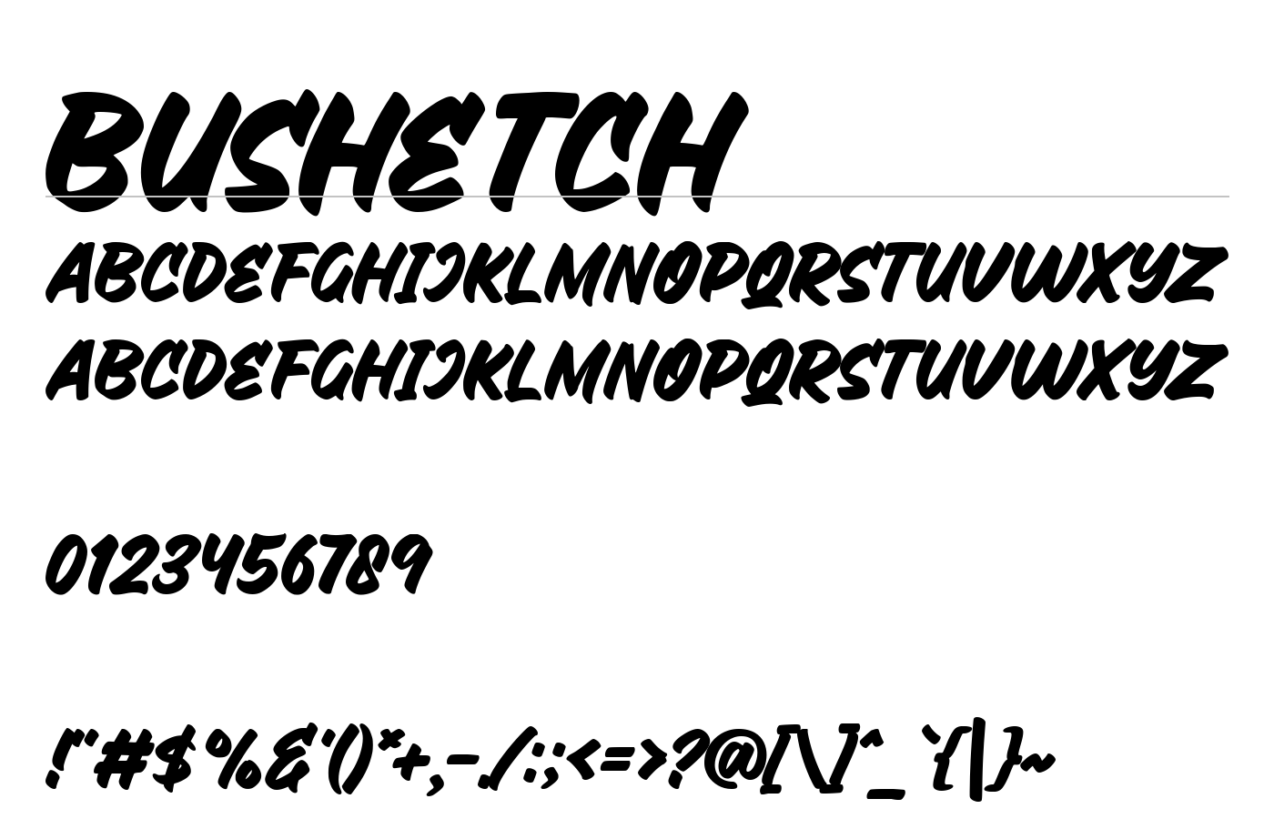 Bushetch Font preview