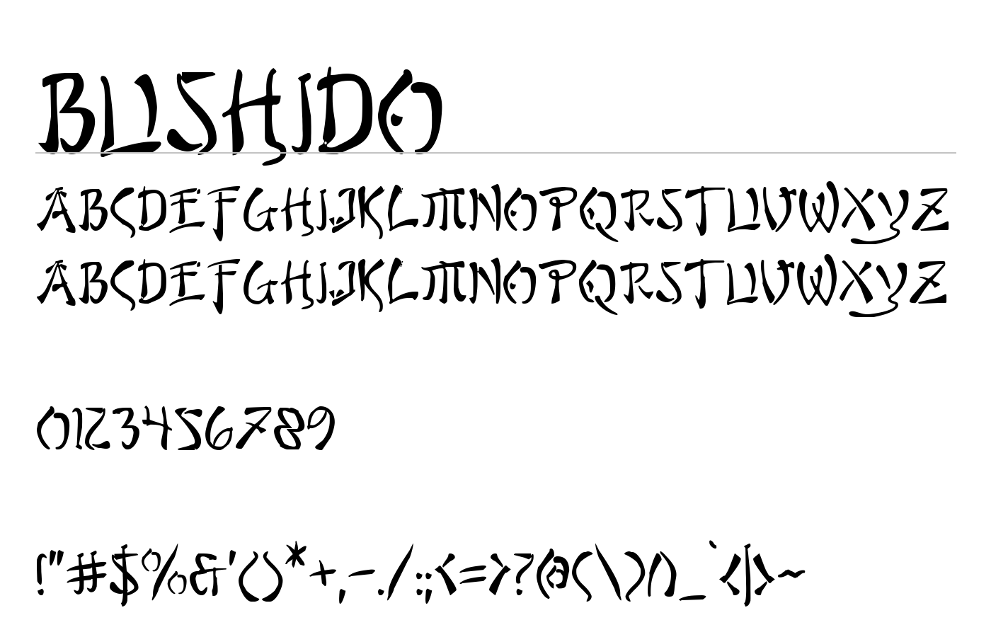 Bushido Font preview