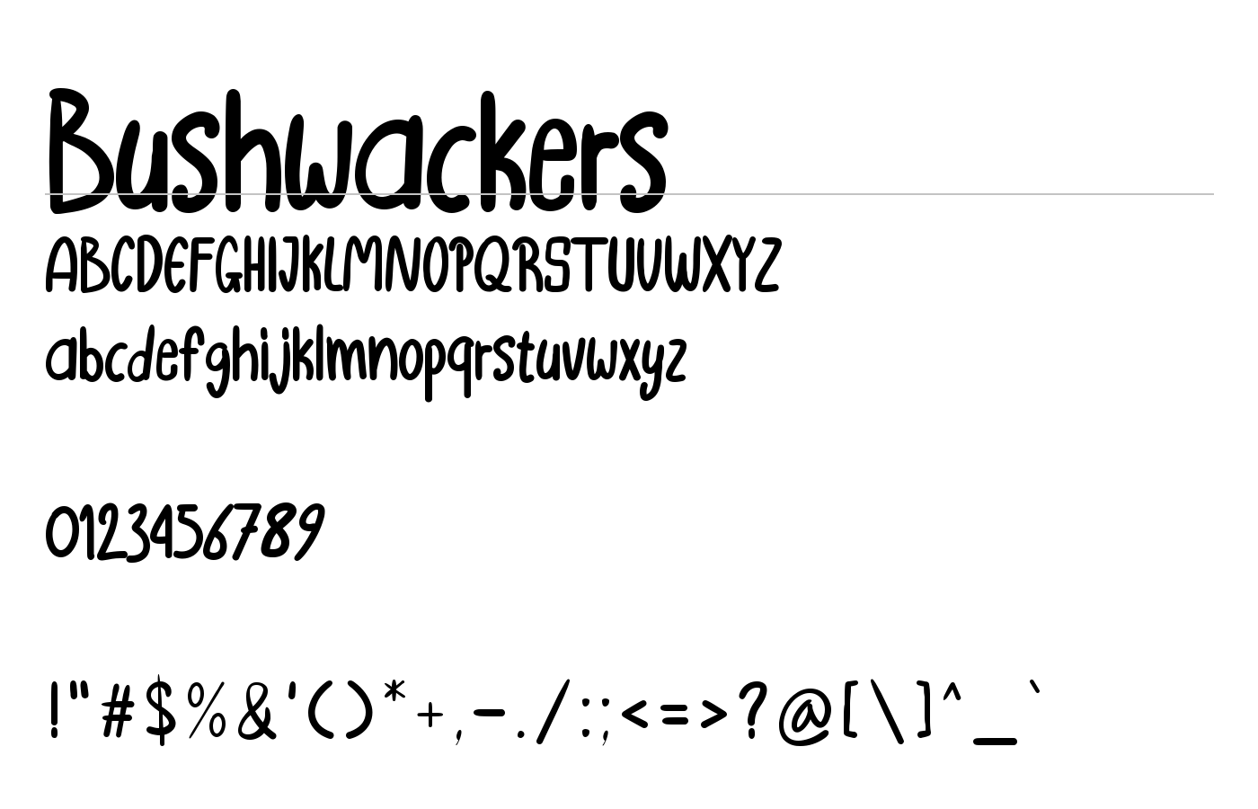 Bushwackers Font preview