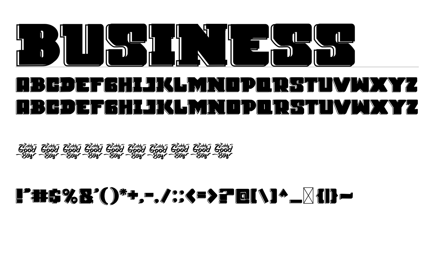 Business Font preview
