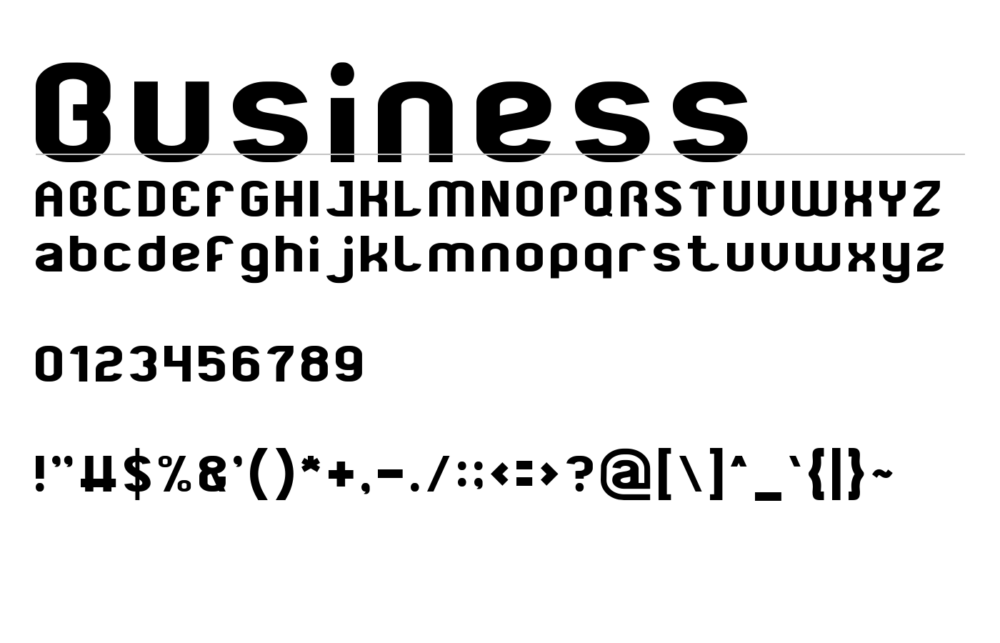 Business Font preview
