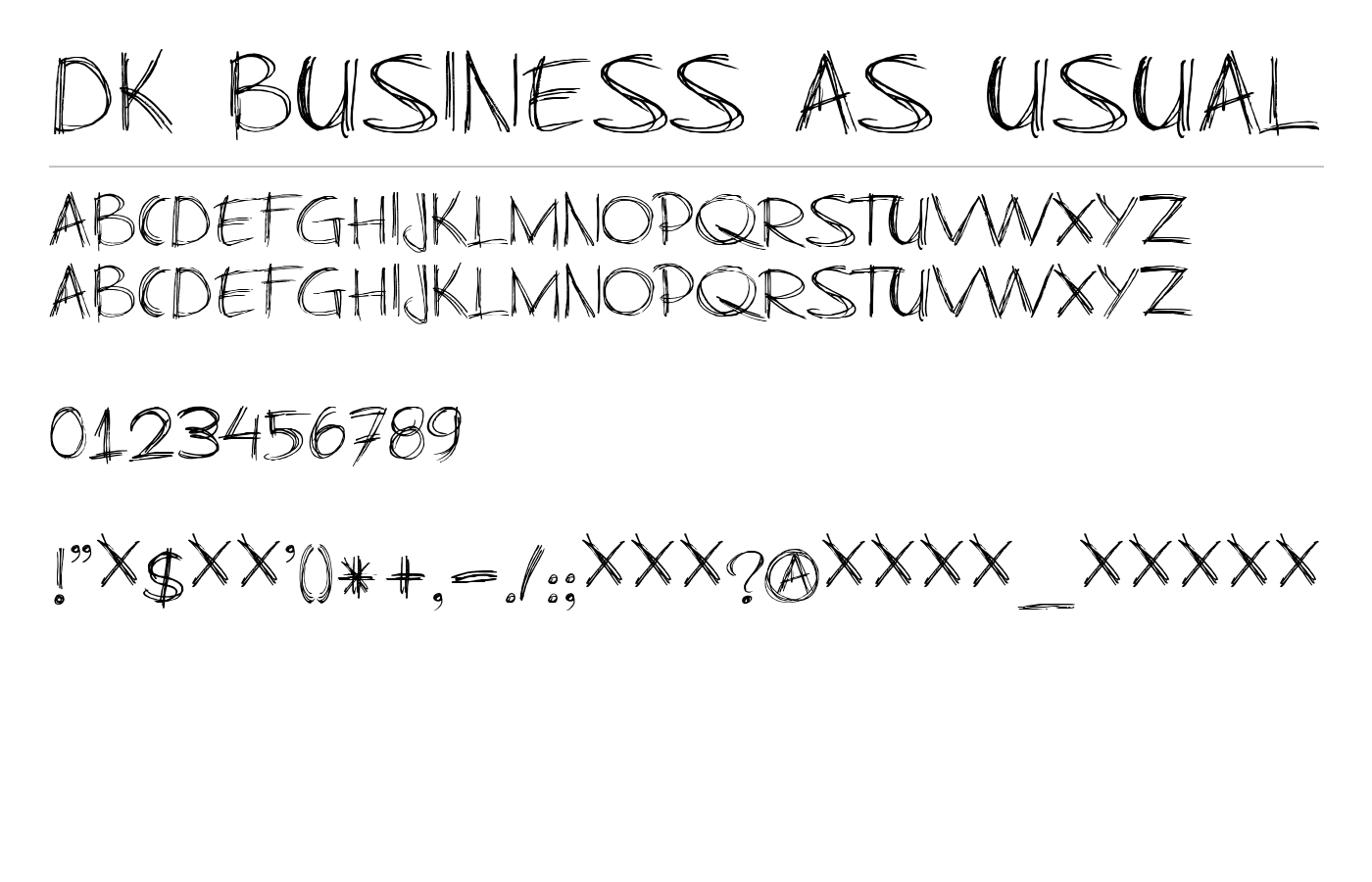 DK Business As Usual Font preview