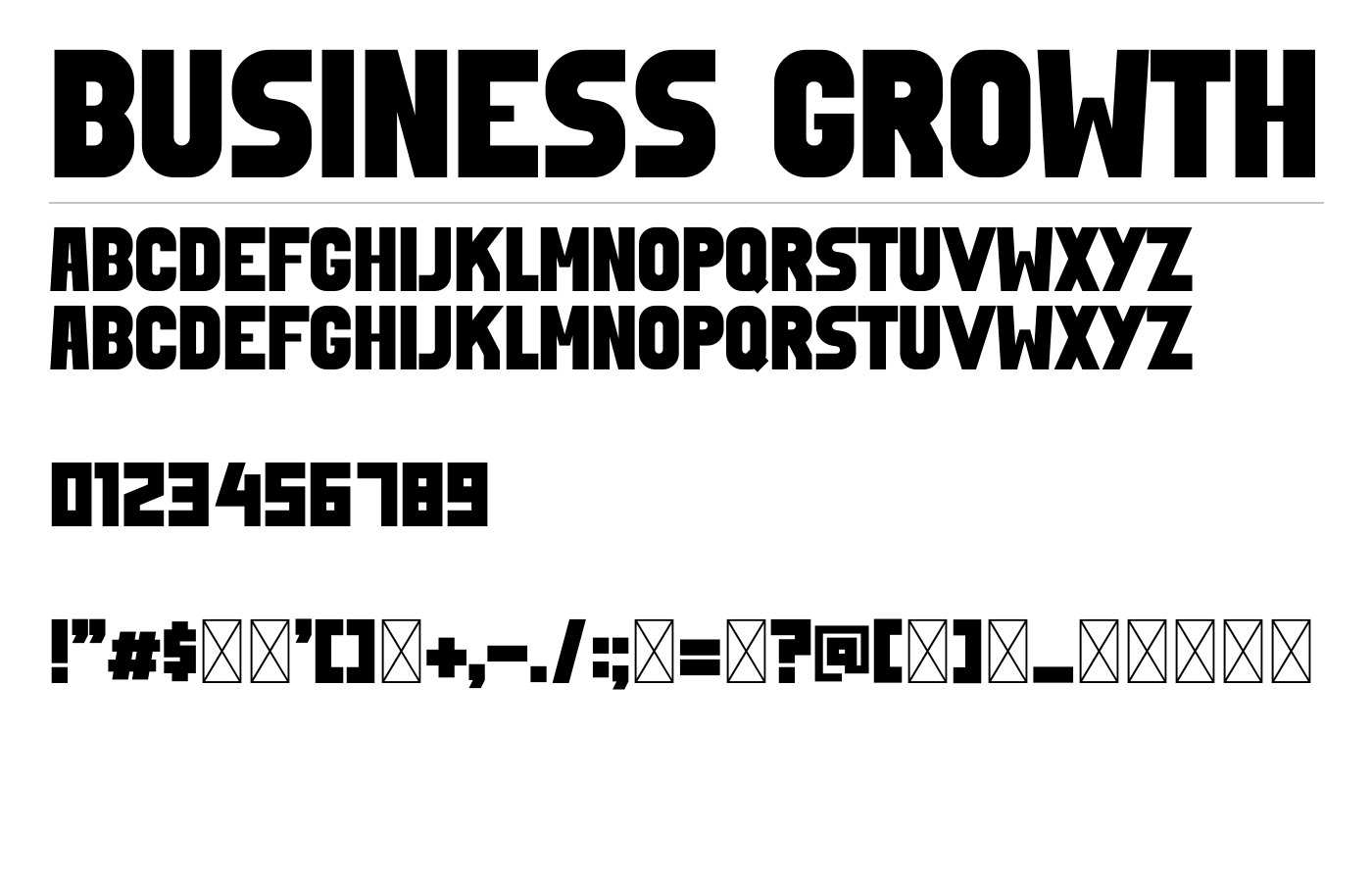 Business Growth Font preview