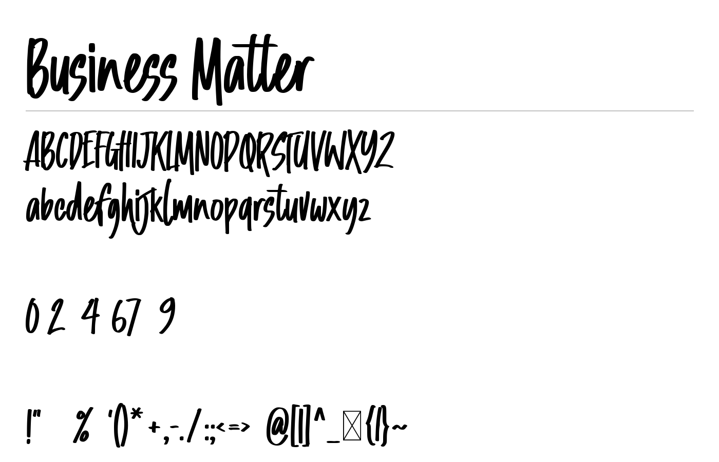 Business Matter Font preview