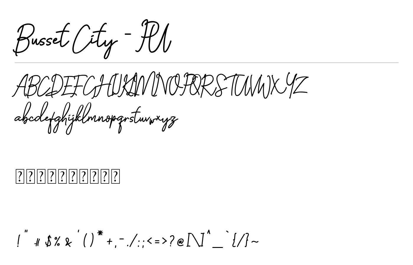 Busset City - PU Font preview