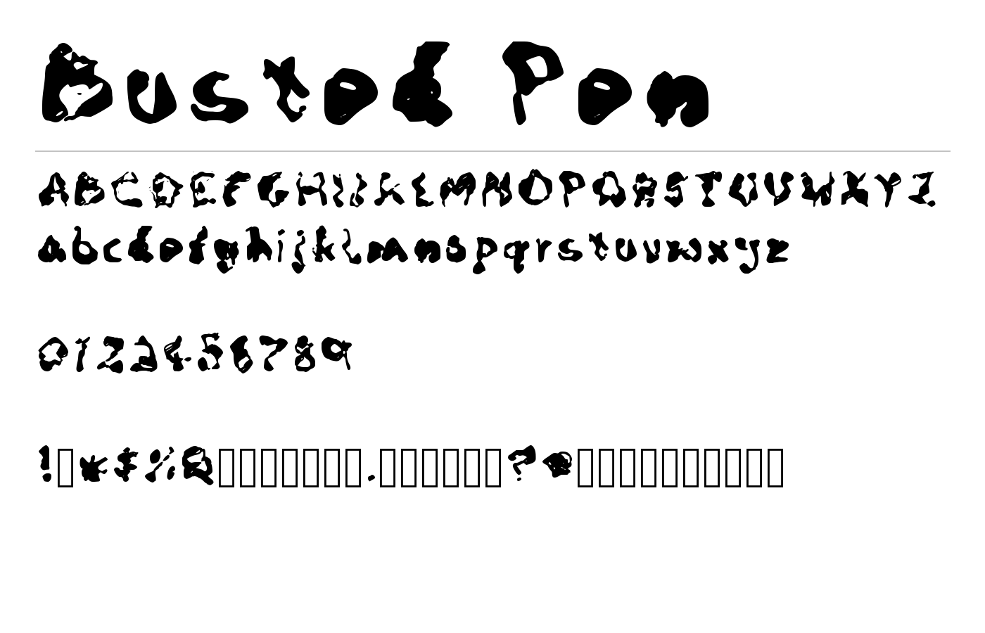 Busted Pen Font preview
