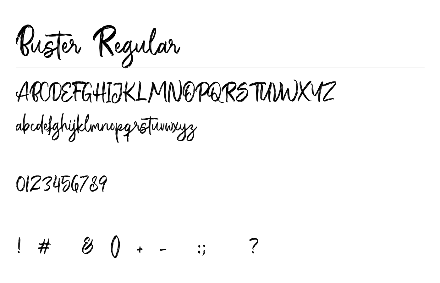 Buster Font preview