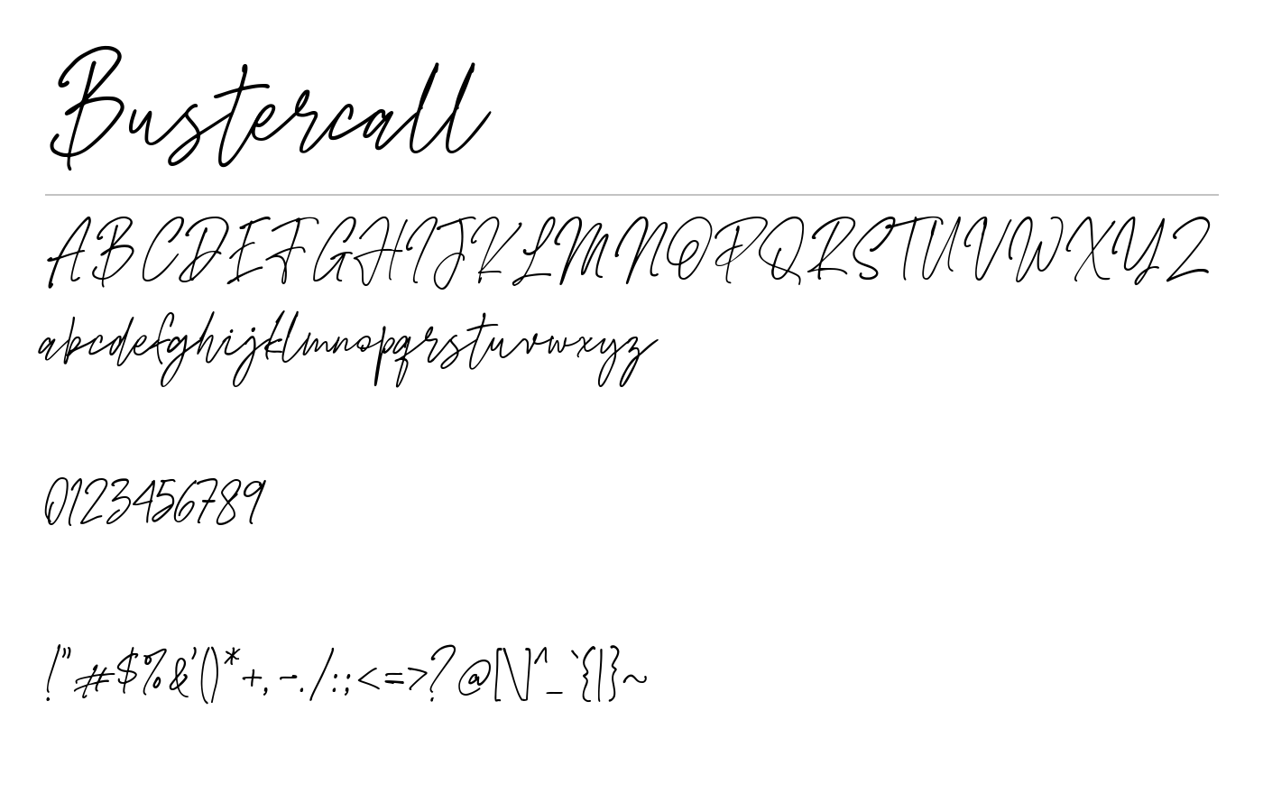 Bustercall Font preview