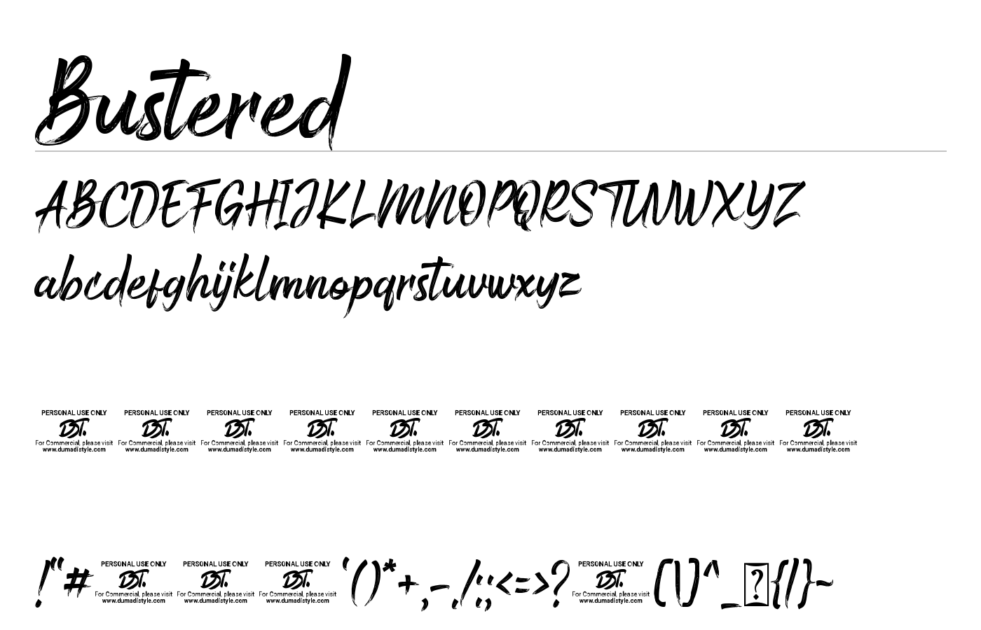 Bustered Font preview