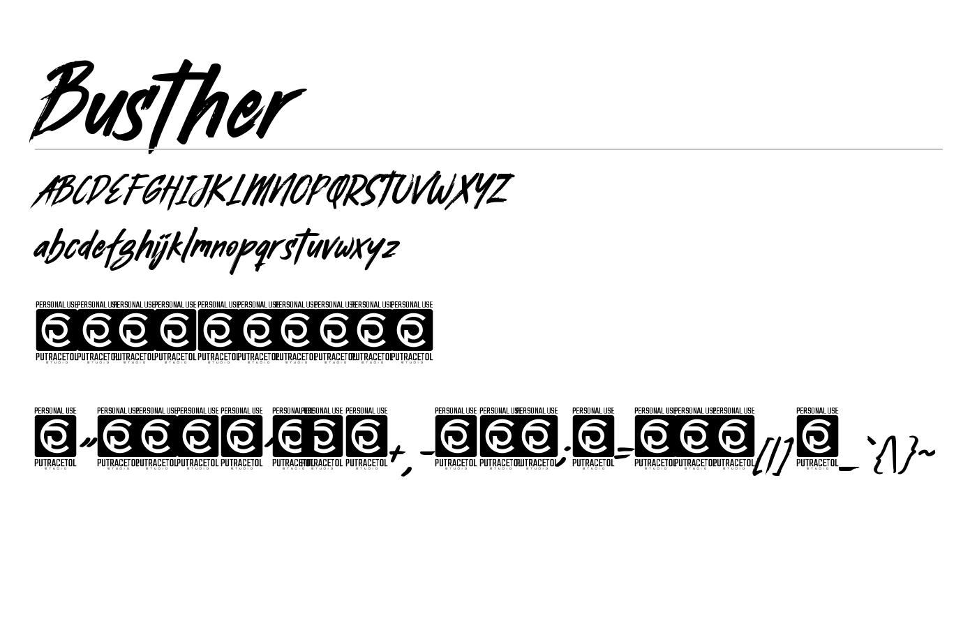 Busther Font preview