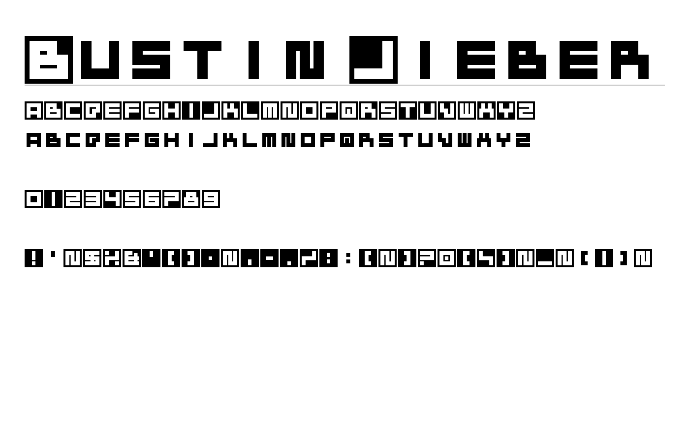 Bustin Jieber Font preview