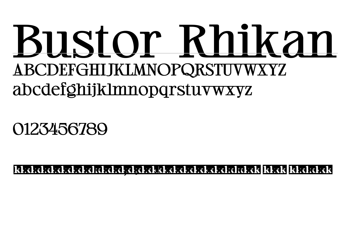 Bustor Rhikan Font preview