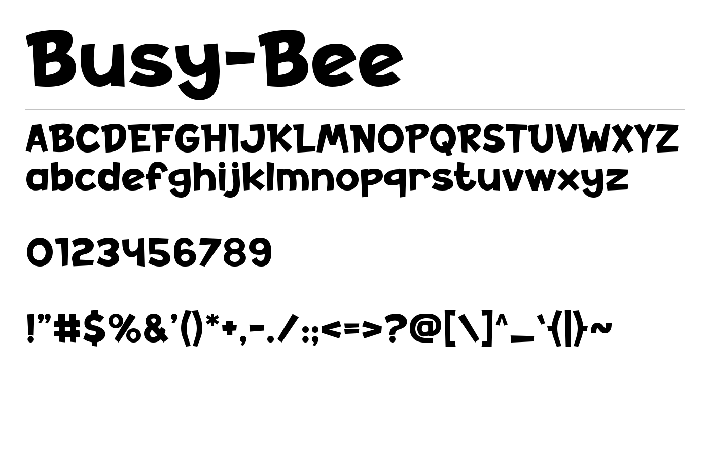 Busy-Bee Font preview