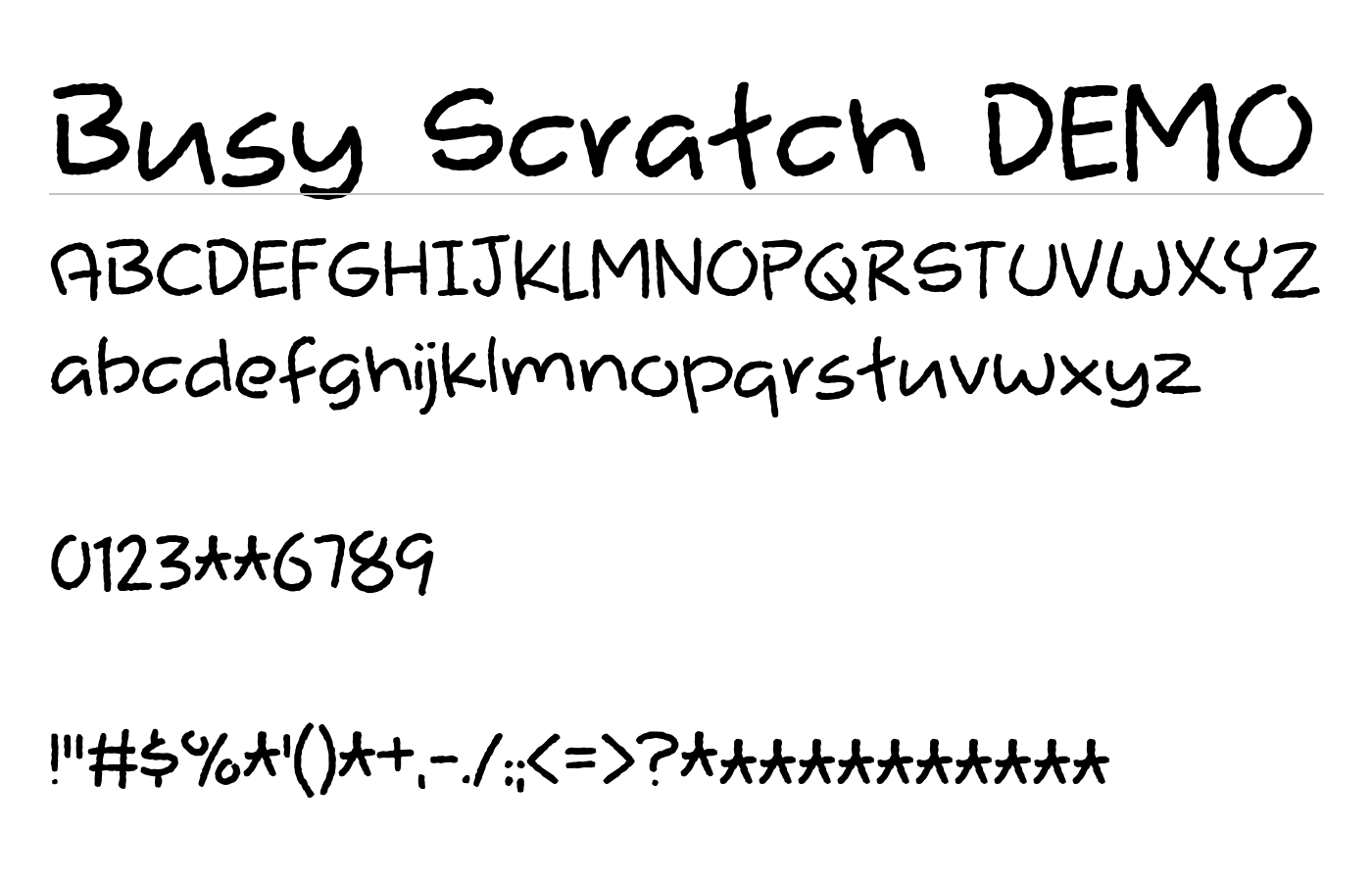 Busy Scratch DEMO Font preview