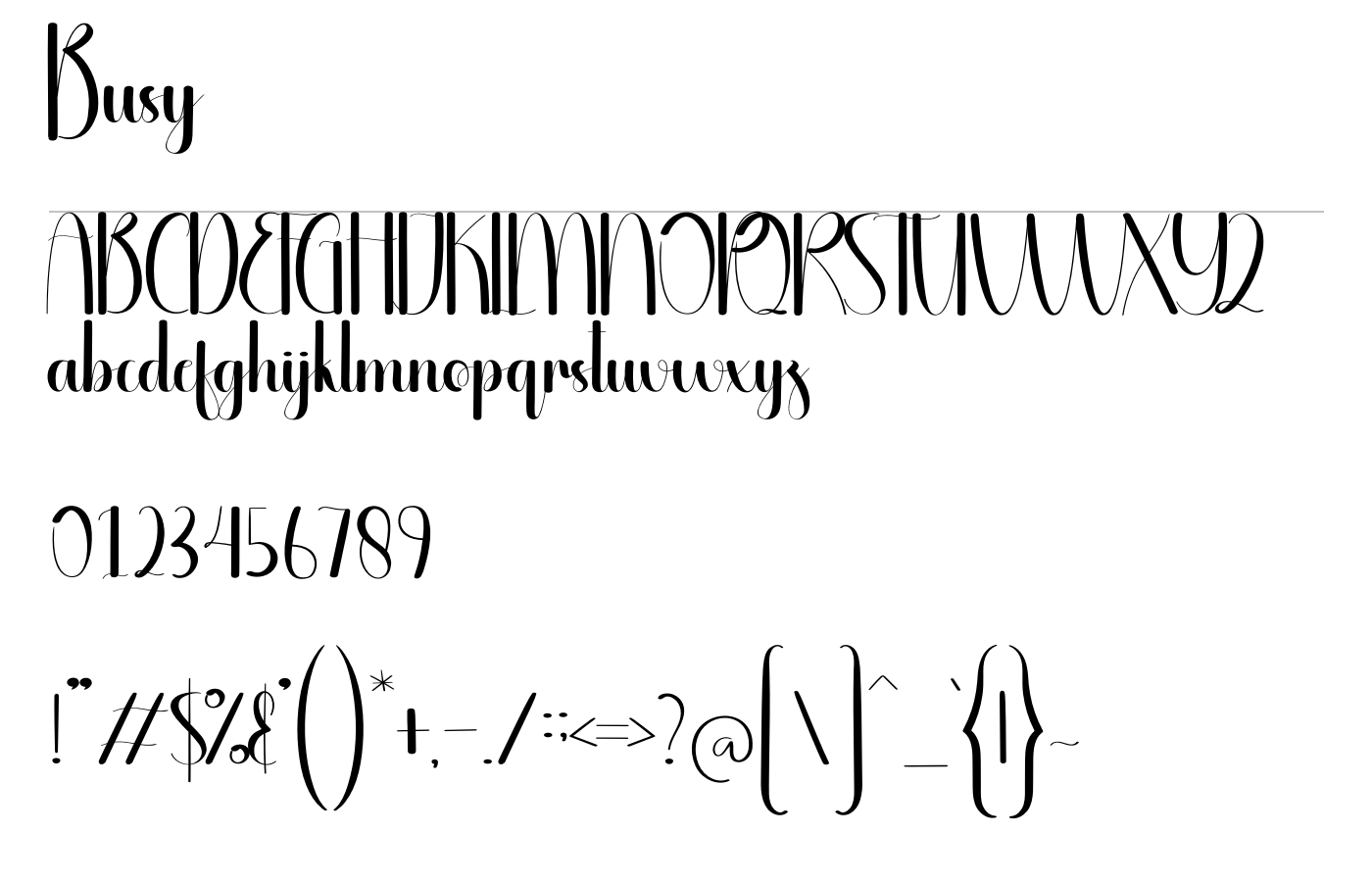 Busy Font preview