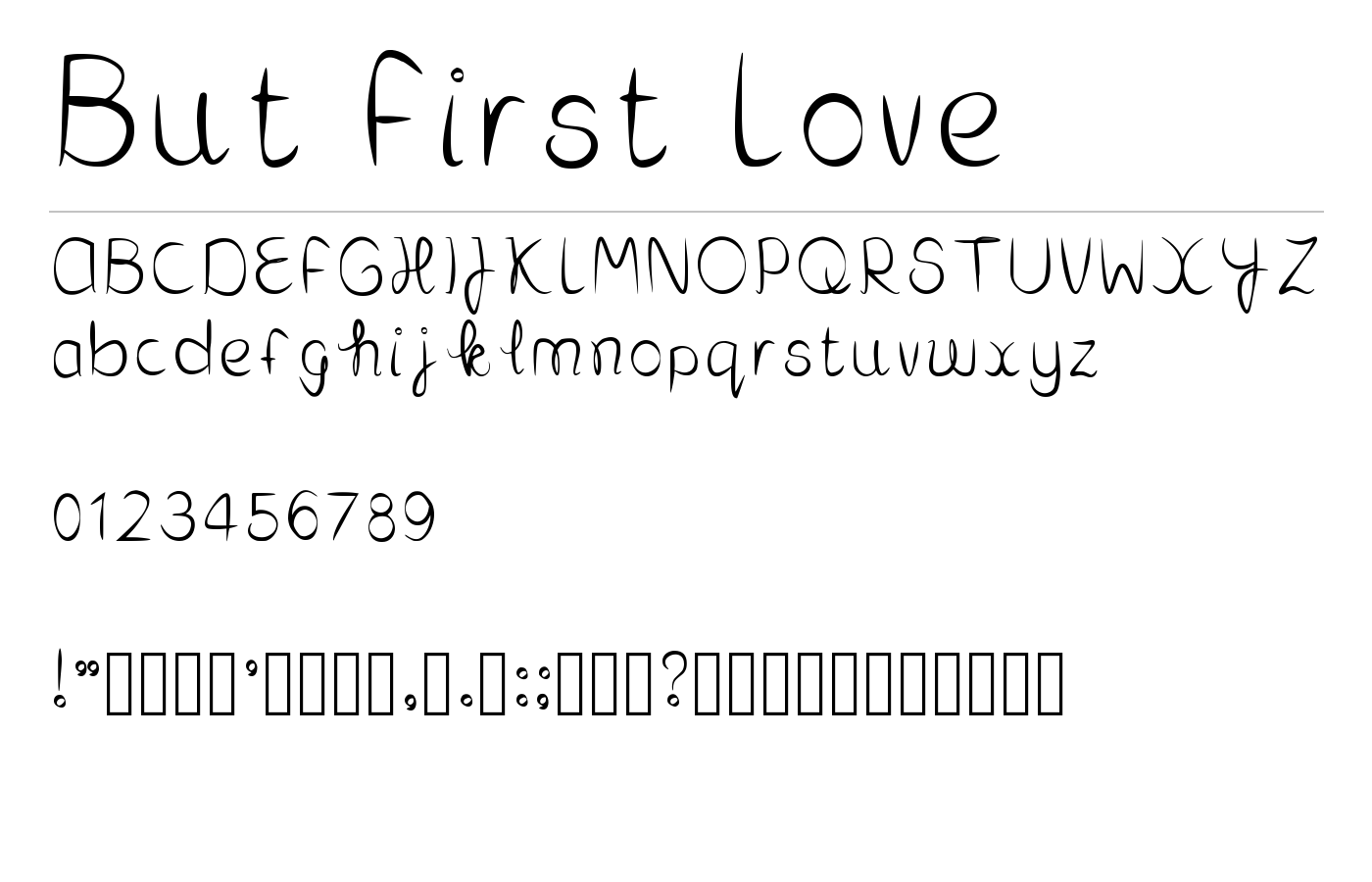 But First Love Font preview