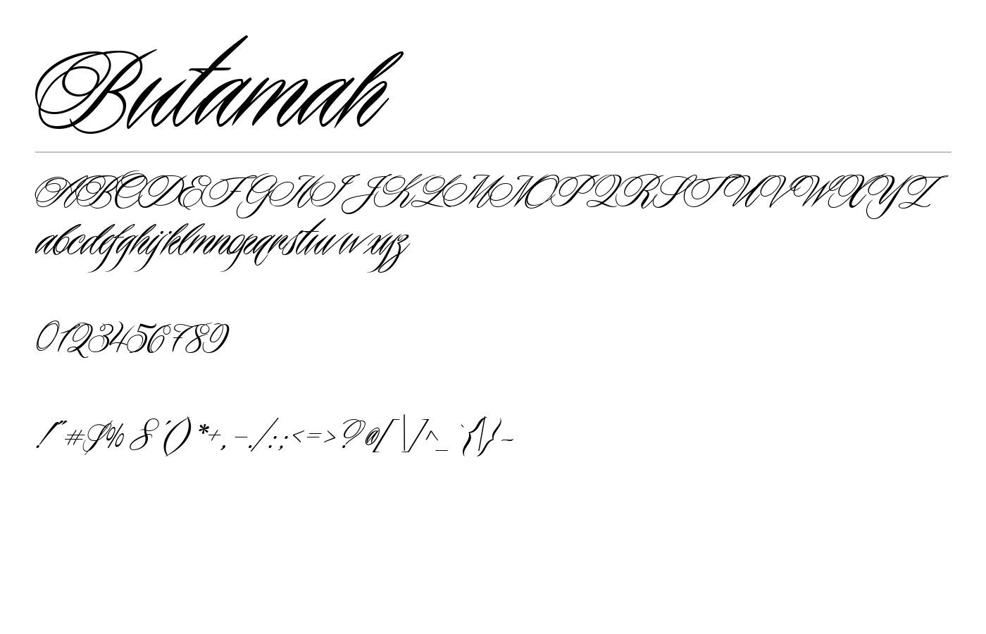 Butamah Font preview