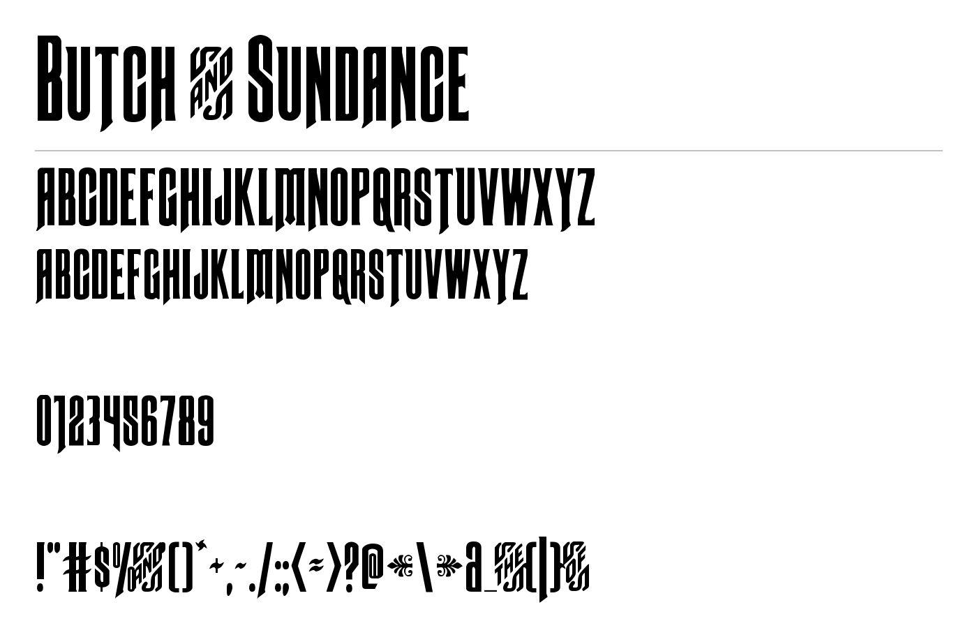 Butch & Sundance Font preview