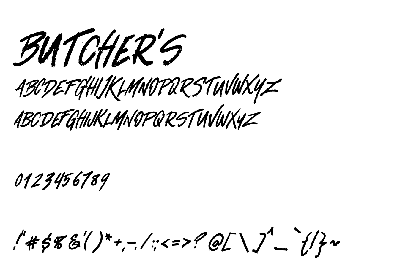 Butcher's Font preview