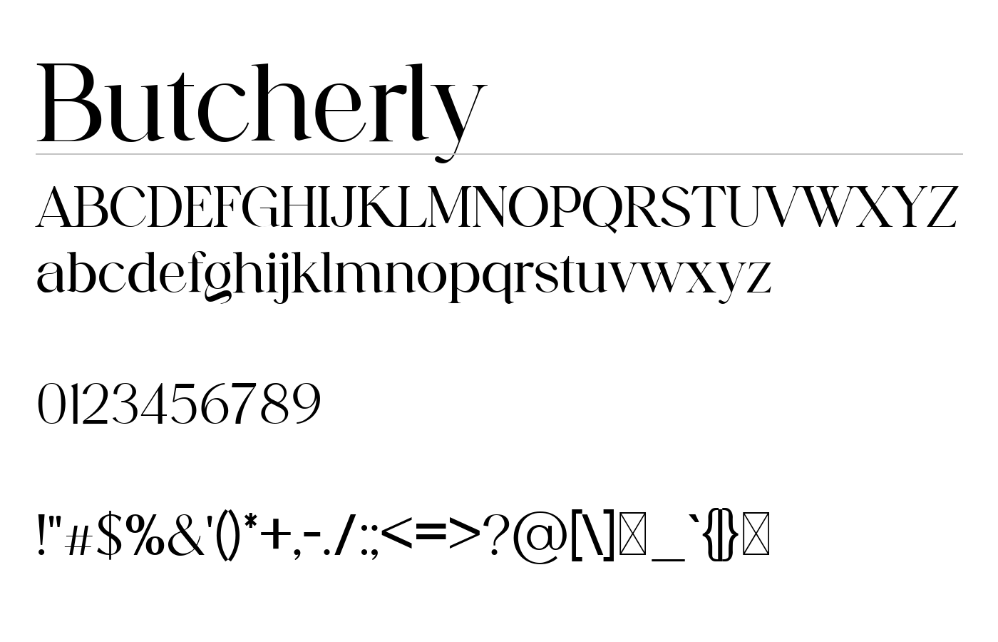 Butcherly Font preview