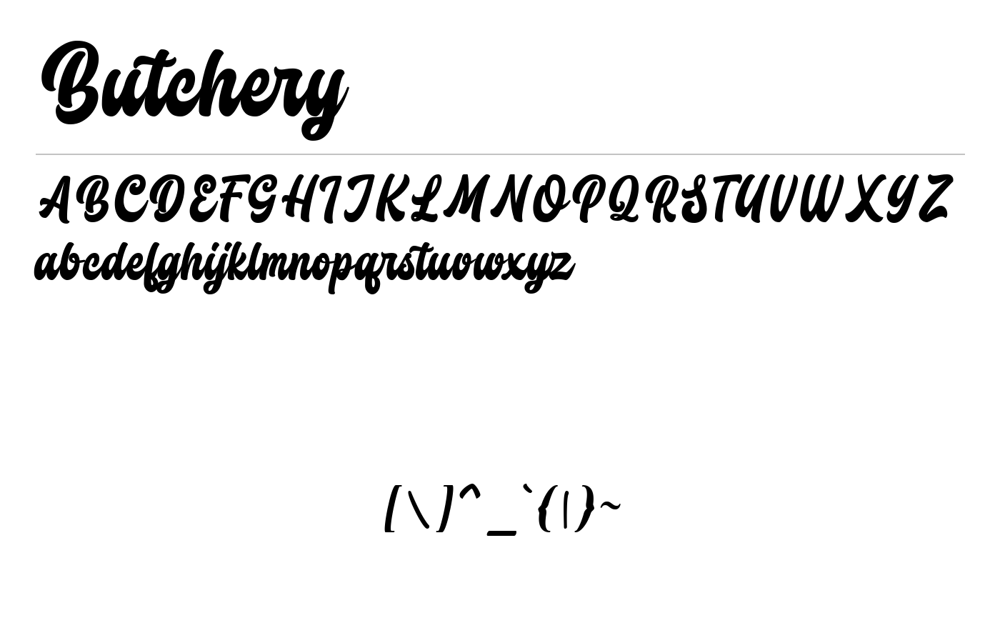 Butchery Font preview