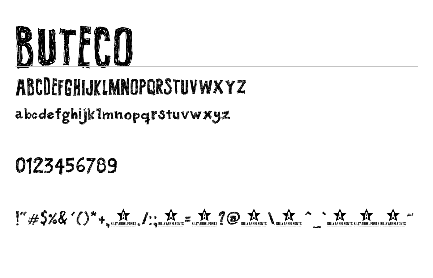 BUTECO Font preview