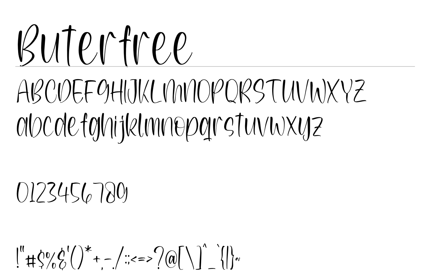 ButerFont preview