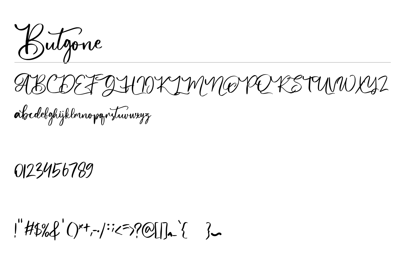 Butgone Font preview