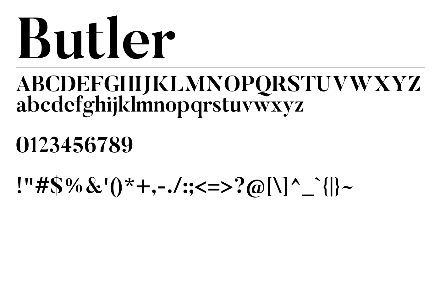 Butler Font preview