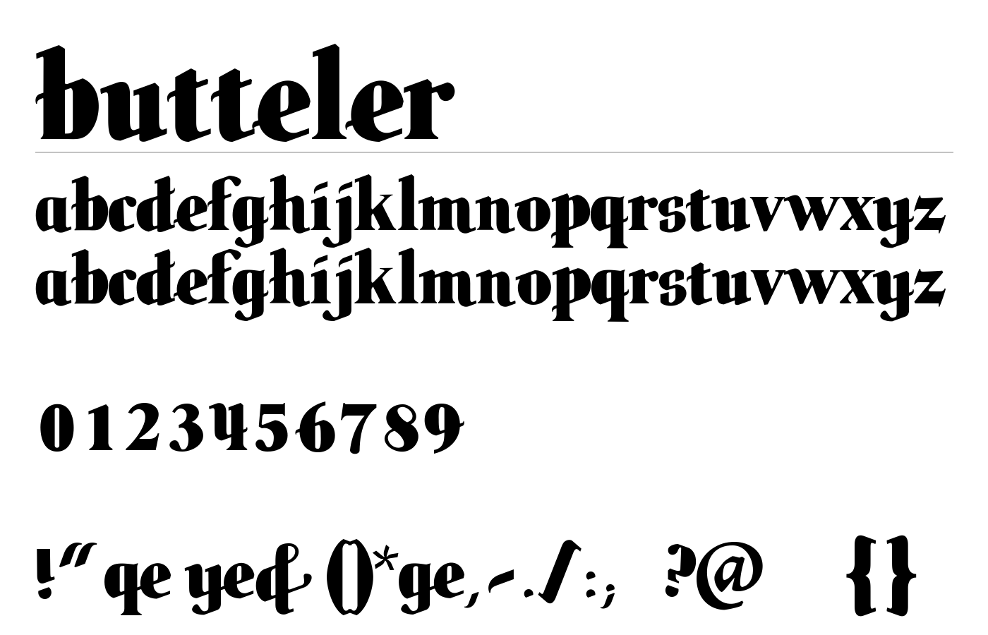 butteler Font preview