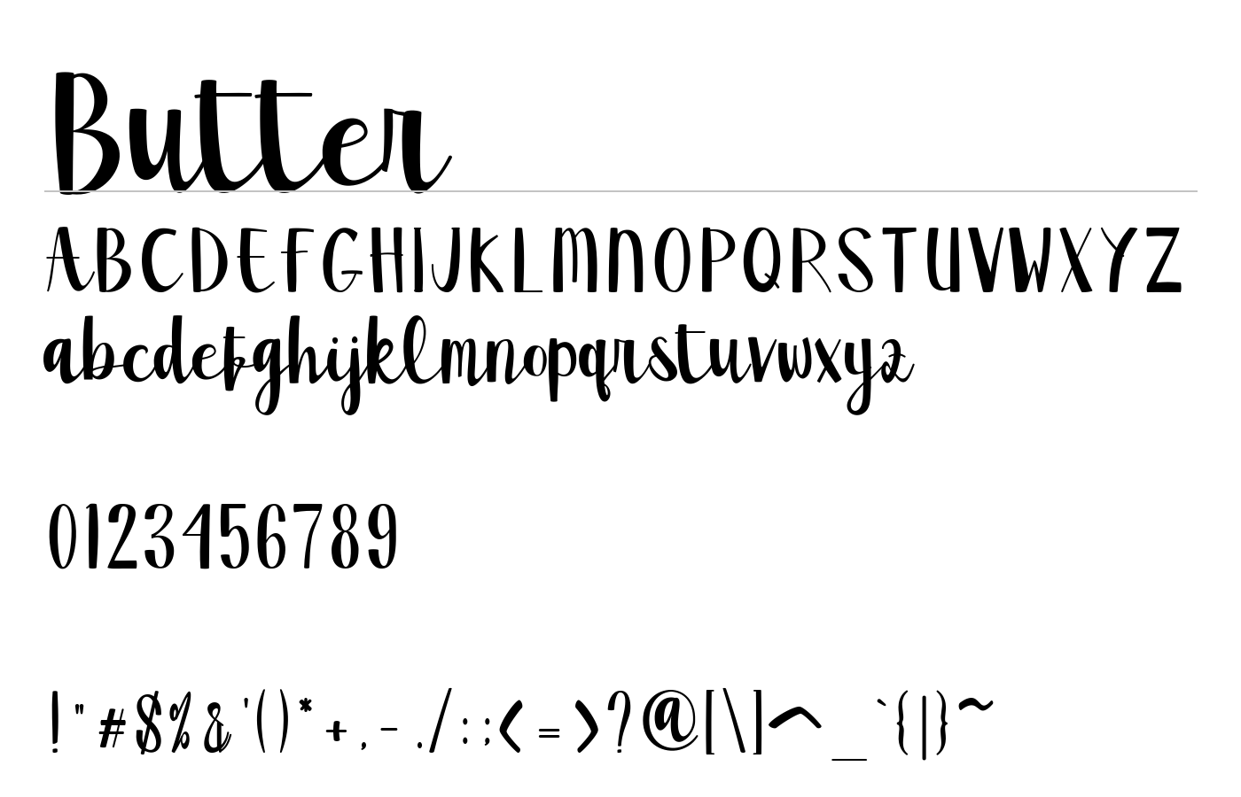 Butter Font preview
