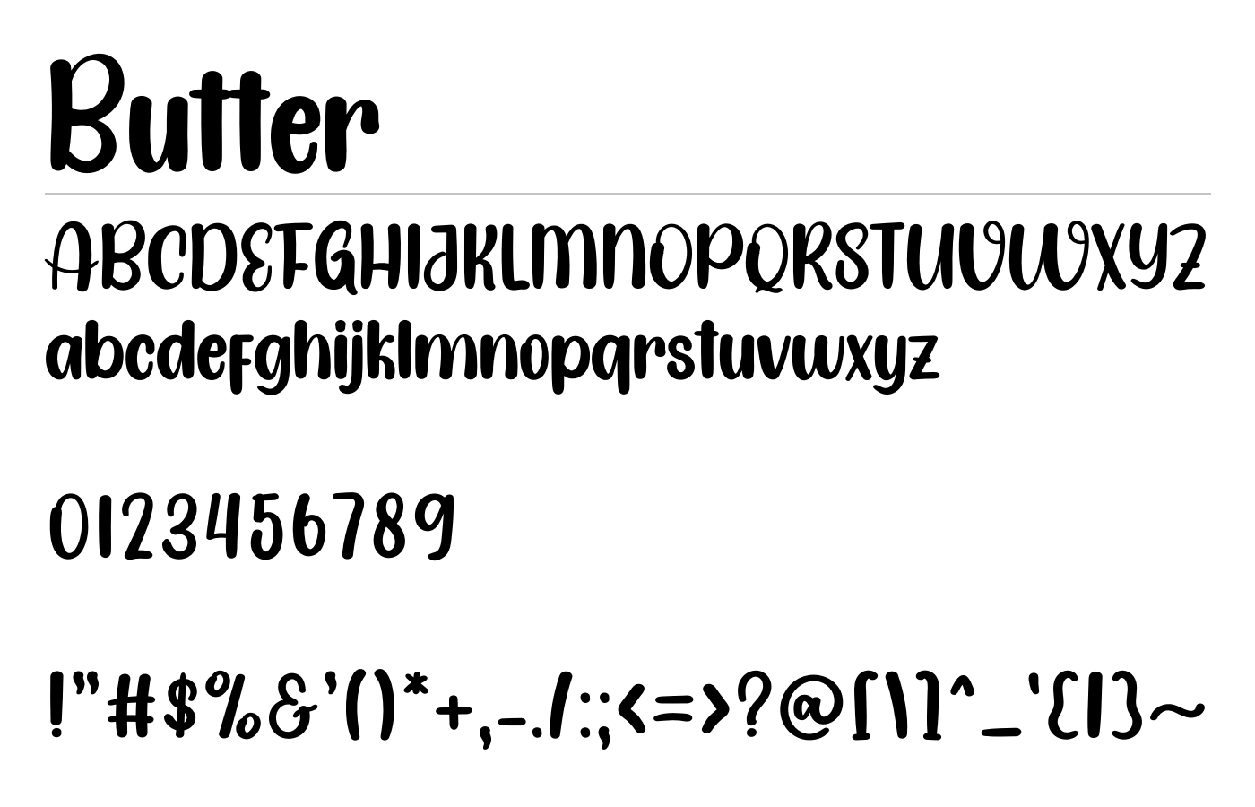 Butter Font preview