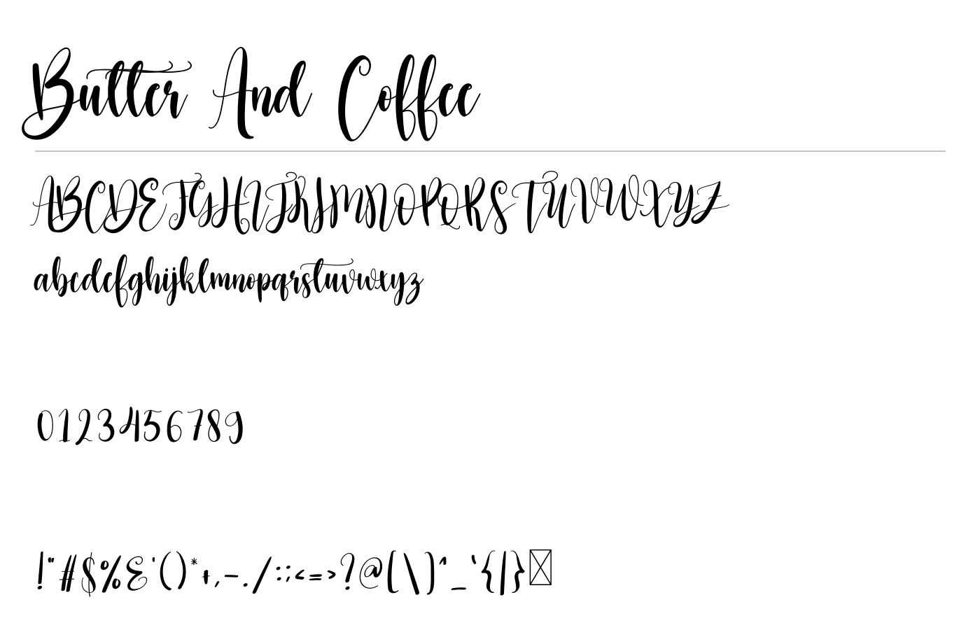 Butter And Coffee Font preview
