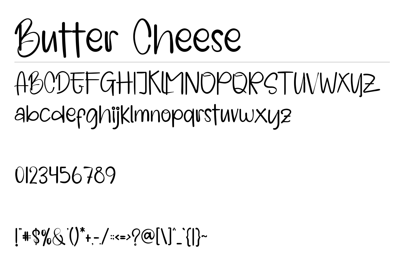 Butter Cheese Font preview