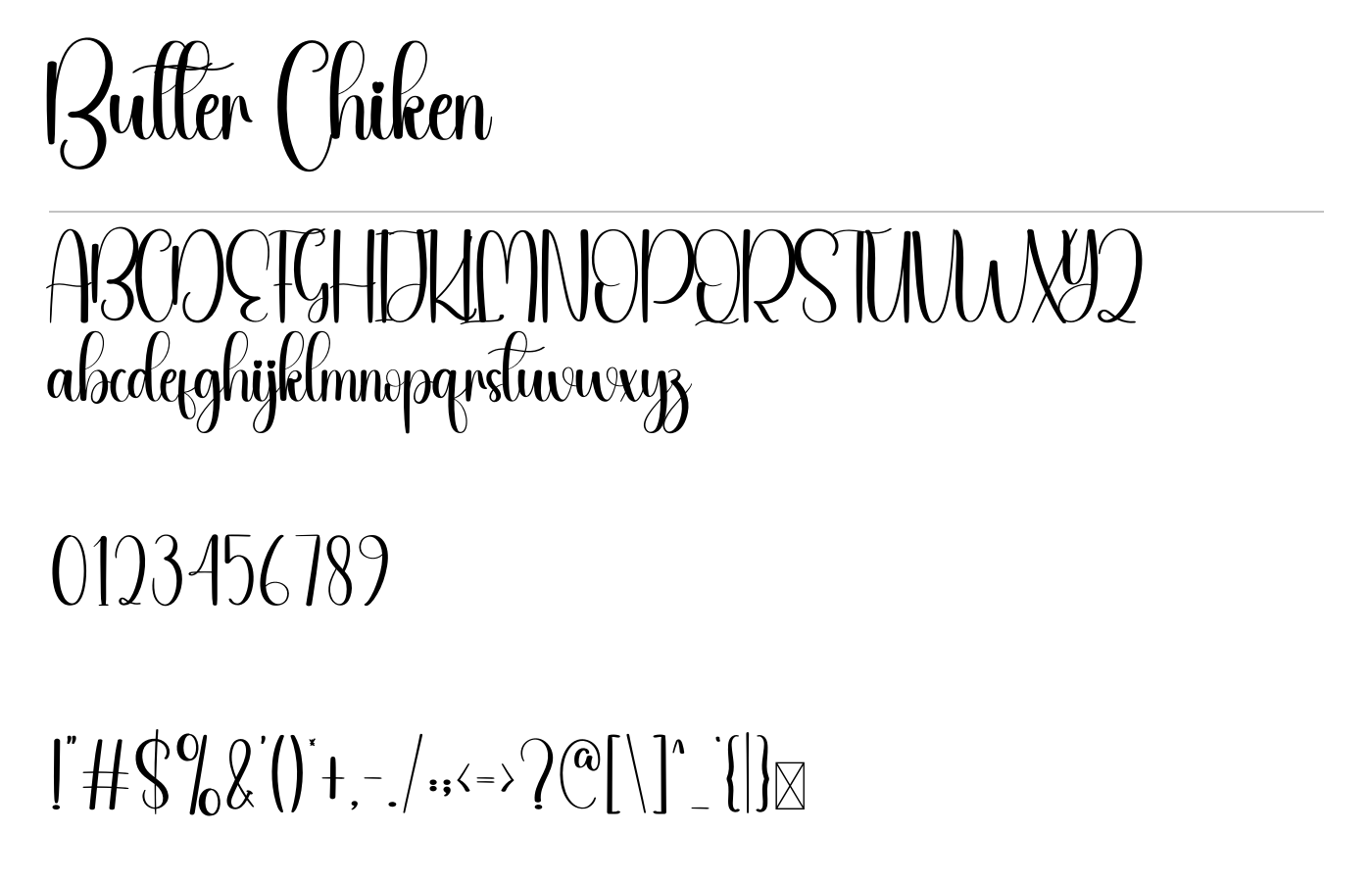 Butter Chiken Font preview