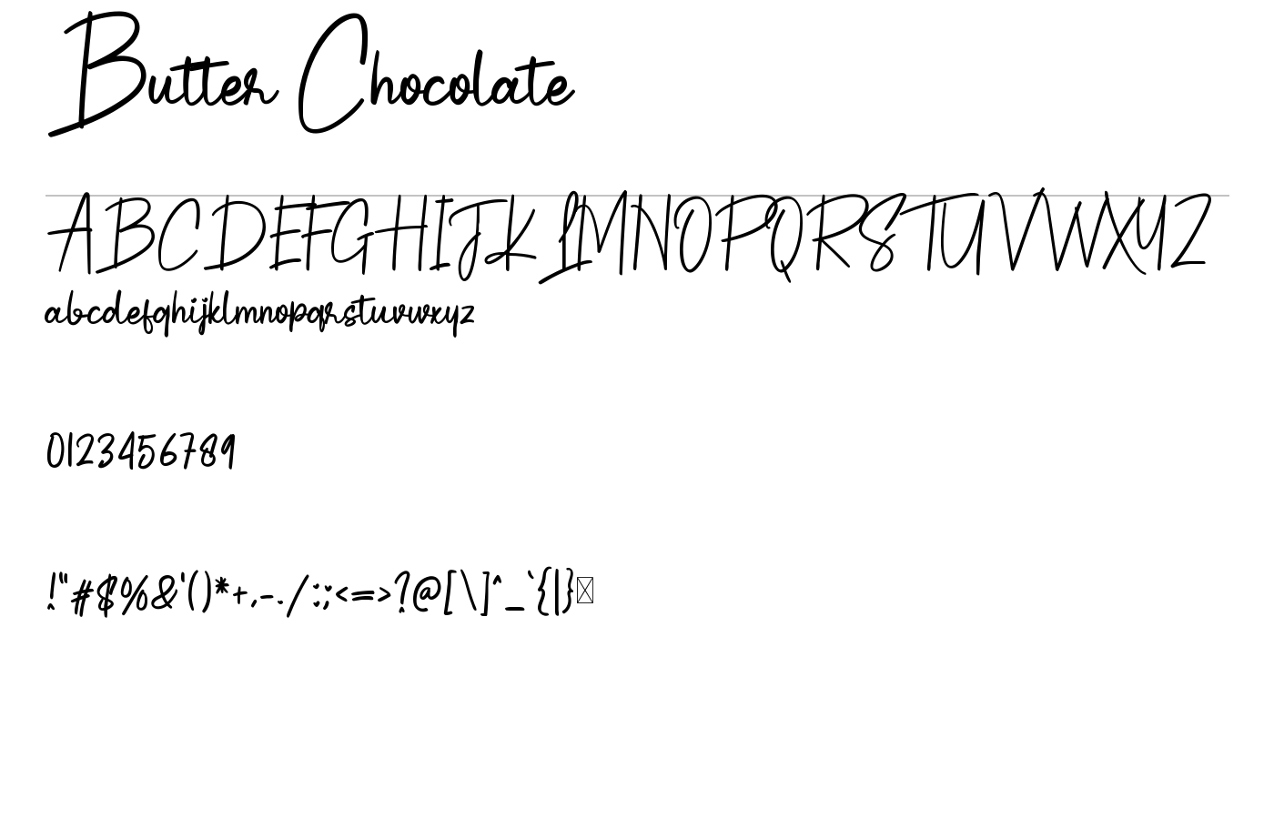Butter Chocolate Font preview