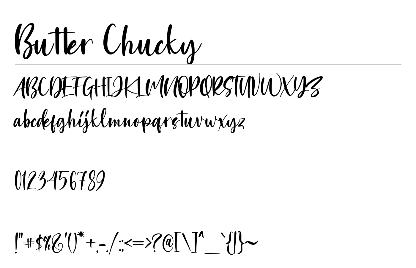 Butter Chucky Font preview