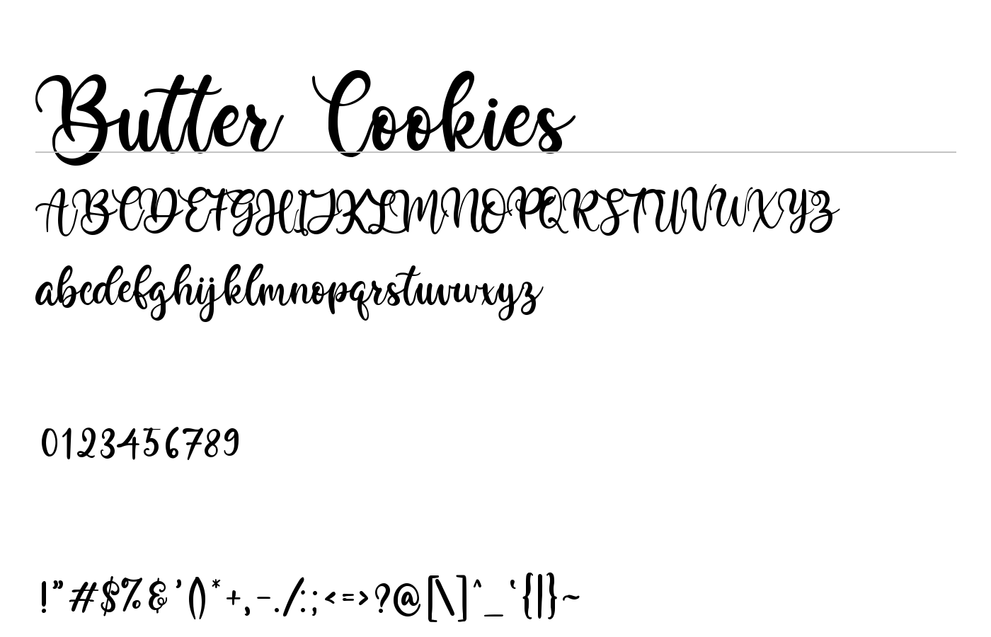 Butter Cookies Font preview