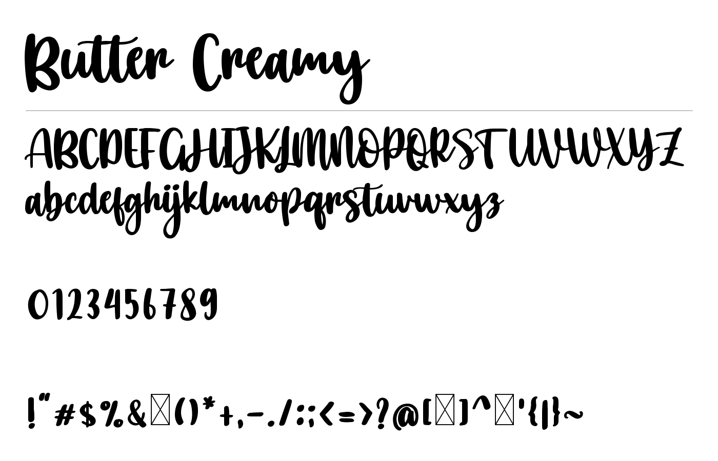 Butter Creamy Font preview