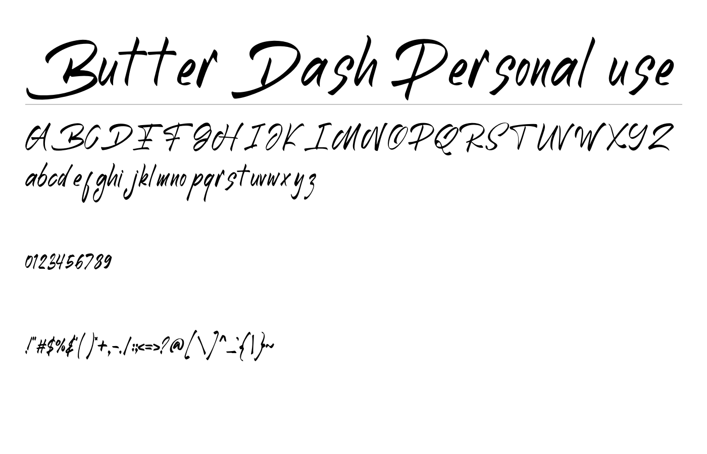 Butter Dash Font preview