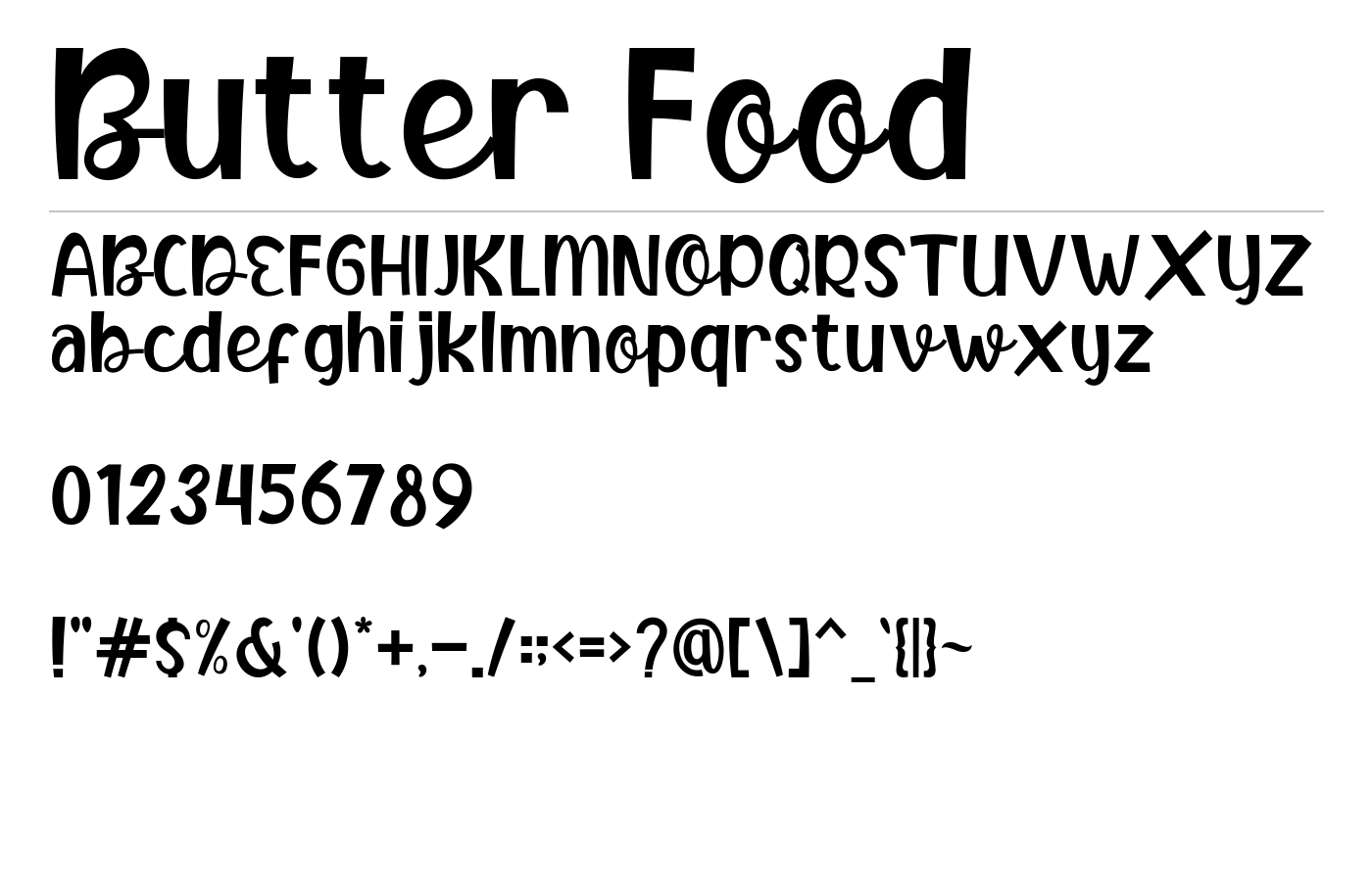 Butter Food Font preview