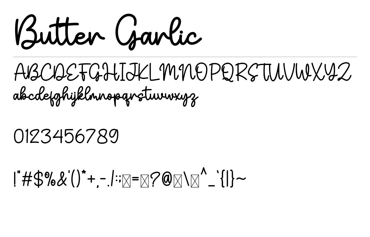 Butter Garlic Font preview